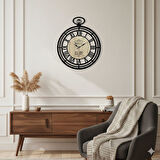 Galaxy Premium Köstekli Serisi Roma Rakamlı Metal Duvar Saati 55 cm Siyah