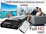 5 Port Kumandalı Full HD 1080p 3D Uyumlu HDMI Switch EP-501R