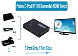 Gplus SY-301 3 Port Kumandalı Full HD 1080p HDMI Switch