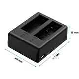 SJCAM Dual İkili Çift Batarya İçin Harici USB Şarj Cihazı USB02