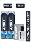 Arko Men Cool Tıraş Köpüğü 2x200 Ml + Privacy Men Limited Edition Edt Parfüm 50 Ml