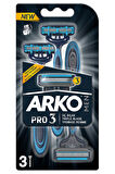 Arko Men Pro 3 Bıçaklı Erkek Tıraş Bıçağı 3'lü 2 Paket 