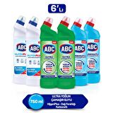 ABC Hijyen Plus & Ultra & Karbonatlı Normal Jel Çamaşır Suyu 6 x 750 ml