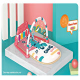 Piyanolu Dinazor Oyun Halısı Bebek Aktivite Ve Jimnastik Oyun  Alanı Kırmızı