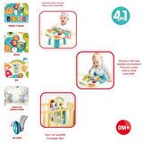 Piyanolu Yürüme Arkadaşı 4in1 Aktivite Masası Işıklı Müzikli Yürüteç Kırmızı