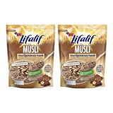 Eti Lifalif İnce Öğütülmüş Yulaflı Fındıklı, Kakao Çekirdekli, Kakaolu Müsli 250 g x 2 Adet