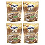 Eti Lifalif İnce Öğütülmüş Yulaflı Fındıklı, Kakao Çekirdekli, Kakaolu Müsli 250 g x 4 Adet
