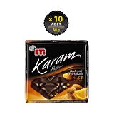 Eti Karam %54 Kakaolu Bademli Portakallı Bitter Çikolata 60 g x 10 Adet
