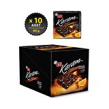 Eti Karam %54 Kakaolu Bademli Portakallı Bitter Çikolata 60 g x 10 Adet
