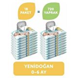 Uni Baby Yenidoğan Alkolsüz-Parfümsüz 18 x 40 Yaprak 18 Paket Islak Mendil