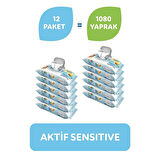 Uni Baby Aktif Sensitive Islak Mendil 12x90 Adet