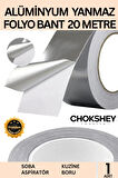 Alüminyum Yanmaz Folyo Bant Özel Suya Sıcaklığa Dayanıklı Tamir Soba Boru Yama 44mmx20m - 1 Adet