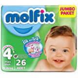 Molfıx 3D Jumbo Maxı Plus No:4+ 26'lı  9-16 Kg