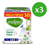 Molped Pure & Soft Gece 30'lu 3 Adet Süper Mega Paket Hijyenik Ped
