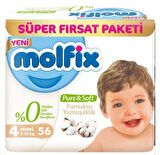 Molfix Pure&Soft 4 Maxi Beden 56'lı Süper Fırsat Paketi