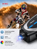 Q29 Motosiklet Kask Bluetooth Kulaklık Eşleşmeli 1080p Kamera Geniş Açı Su Geçirmez Intercom
