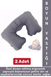 Kompakt Seyahat Çanta Boy Şişirilebilir Yolcu Ense Boyun Ağrı Azaltan Konforlu Boyun Yastığı 2 Adet