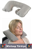 Kompakt Seyahat Çanta Boy Şişirilebilir Yolcu Ense Boyun Ağrı Azaltan Konforlu Boyun Yastığı 2 Adet