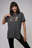 Gabria Baskılı Çizgili T-shirt