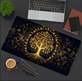 70X30 CM ALTIN HAYAT AĞACI TEMALI KAYDIRMAZ TABAN SPEED YÜZEY OYUNCU MOUSE PAD GAMİNG