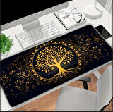 70X30 CM ALTIN HAYAT AĞACI TEMALI KAYDIRMAZ TABAN SPEED YÜZEY OYUNCU MOUSE PAD GAMİNG