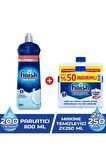 Finish Bulaşık Makinesi Parlatıcısı 800 ml + Finish Bulaşık Makine Temizleyici 2x250 ml 