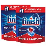 Finish Hepsi Bir Arada 110 Yıkama Tablet Bulaşık Makinesi Deterjanı 2x55 Adet 