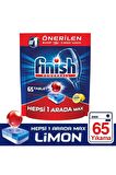 Finish Hepsi Bir Arada Limon Kokulu 65 Yıkama Tablet Bulaşık Makinesi Deterjanı 65 Adet 