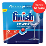 Finish Hepsi Bir Arada Bulaşık Tableti | 3 Paket | Toplam 126 Yıkama | Ekonomik Süper Set