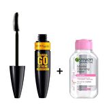 Maybelline New York Hacim Sağlayan Siyah Maskara Colossal Go Extreme Volum Express Mascara + Garnier Makyaj Temizleme Suyu