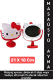 Dekoratif Hediye Sevimli Figür Hello Kitty Tasarımlı Komodin Makyaj Masası Masa Üstü Ayna 21 X 18 Cm