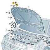 VW Polo 2015-2017 Kaput Kilit Üst Emniyet Açma Mandalı 6R0823186C