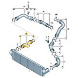 VW Caravelle T5 2004-2010 1.9TDi AXB Turbo Borusu Sağ Alt 7H0145709B
