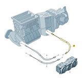 VW Amarok 2017-2022 Kalorifer Ayar Kumanda Teli Kırmızı 7H1819837C