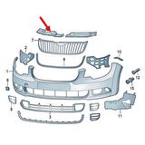 Skoda Superb 2009-2013 Ön Panjur Panel Sağ Üst Kapağı 3T0807082