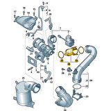 Audi A1 2015-2018 1.4TSi Motor Turbo Ara Boru Plastik 04E145875F