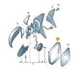 VW Caddy 2004-2010 Sol Dış Dikiz Ayna Çerçevesi Plastik 7E1858553