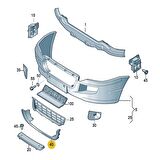 VW Crafter 2006-2016 Ön Tampon Izgarası Basamak Alt Çıtası 2E0807819