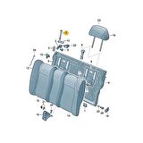 VW Caddy 1996-2003 Arka Koltuk Yatırma Mandalı Çubuğu 1H0885683
