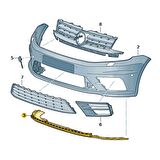 VW Caddy 2016-2020 Ön Tampon Alt Koruma Spoyleri 2K5805903A