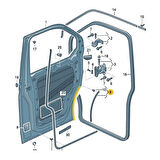 VW Caravelle T6.5 2020-2023 Ön Sol Çamurluk Kapı Ara Fitili 7H0837565A
