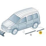 VW Caddy 2011-2015 Sağ Arka Kapı Çıtası Siyah Plastik 2K0853536E