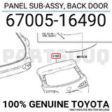 Toyota Bagaj Kapagı - Toyota 6700516490