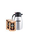 Nescafe Gold Klasik Sade 900 gr 2'li Teneke + Termos