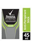 Rexona Clinical Protection Pudrasız Erkek Stick Deodorant 45 ml x 2