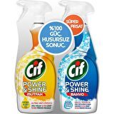 Cif Power & Shine Mutfak ve Banyo Temizleyici Sprey 2 x 750 ml