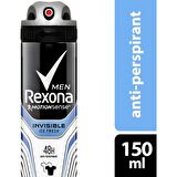 Rexona Men Erkek Sprey Deodorant Invisible Ice Fresh 72 Saat Kesintisiz Üstün Koruma 150 Ml