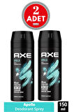 Axe Apollo Erkek Sprey Deodorant 150 Ml (2 Adet)