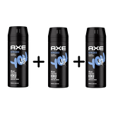 Axe Refreshed Pudrasız Ter Önleyici Leke Yapmayan Erkek Sprey Deodorant 150 ml x 3