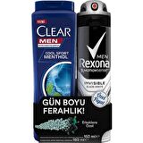 Rexona Black & White Invisible Antiperspirant Ter Önleyici Leke Yapmayan Erkek Sprey Deodorant 150 ml + Clear Şampuan 180 ml